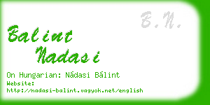 balint nadasi business card